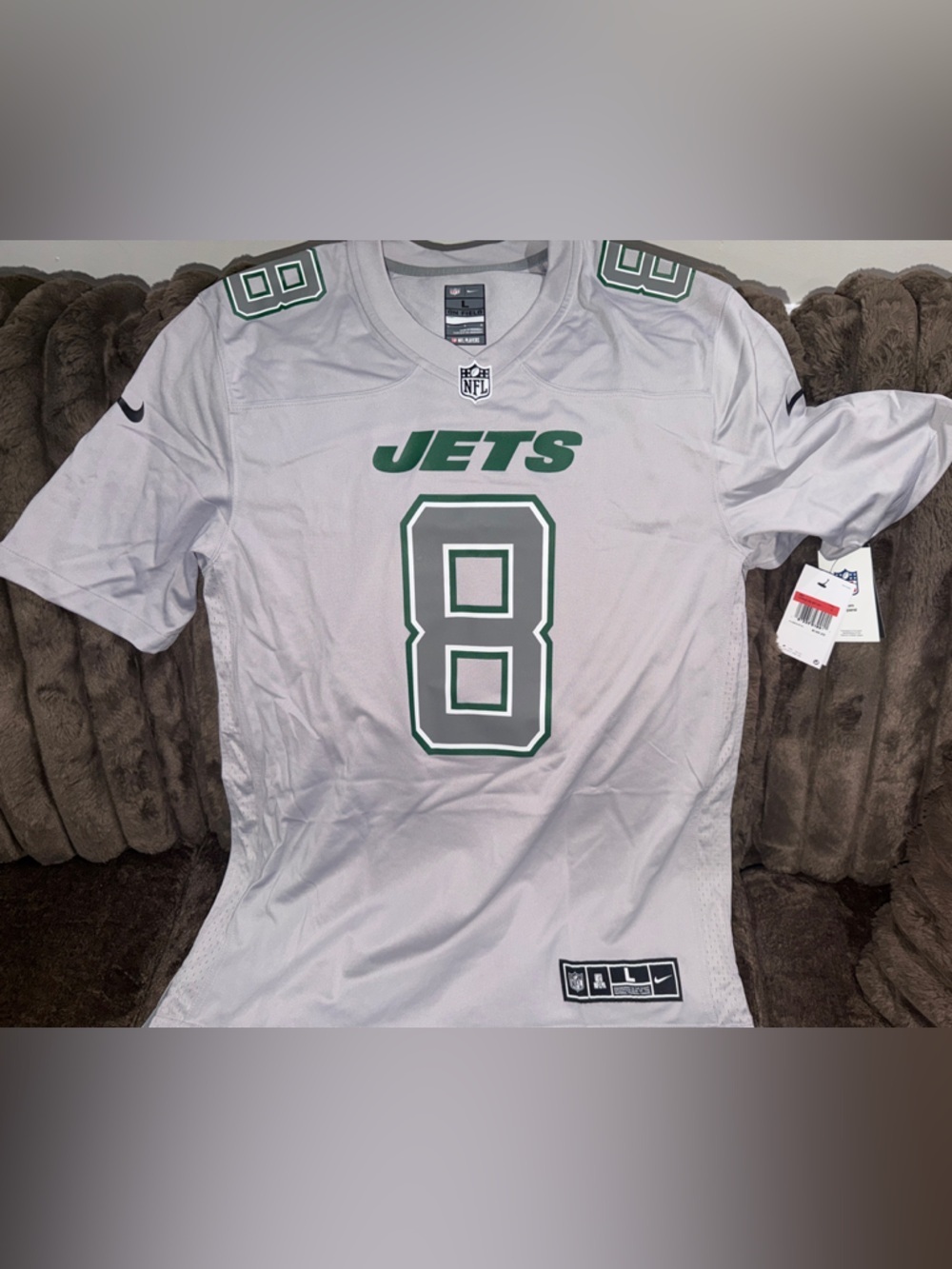 Nike New York Jets Grey & Green #8 Men’s Jersey new with tag